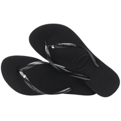 Women's Slim Crystal Flip Flops