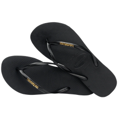 Women's Slim Logo Metallic Flip Flops