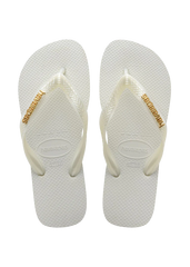 Women's Top Logo Metallic Flip Flops